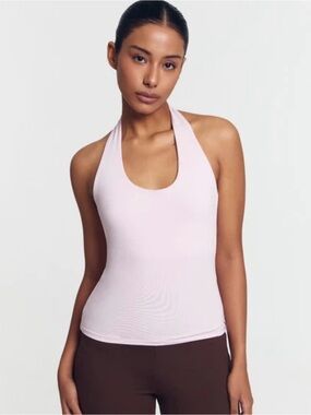 Pink Rose Light Pink Halter Tank Top